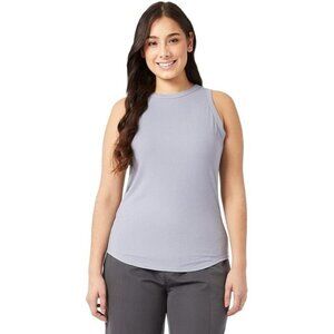 NEW 32 Degrees Cool Womens L Ribbed Tank Top Light Gray Polyester Spandex Blend